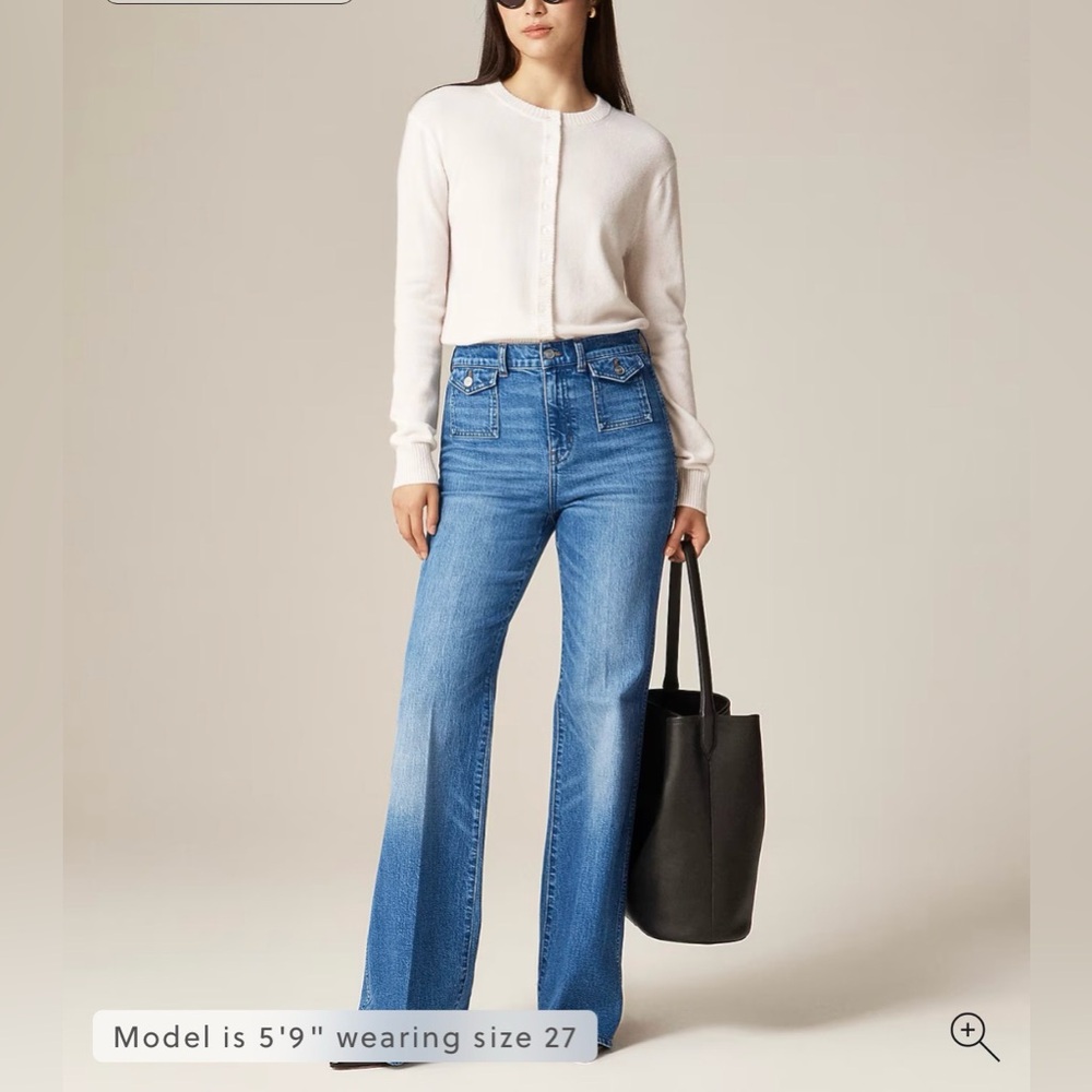 J Crew Vintage Flare Jean with Flap Pockets Size 27 NWT $158 Bangkok Wash Womens